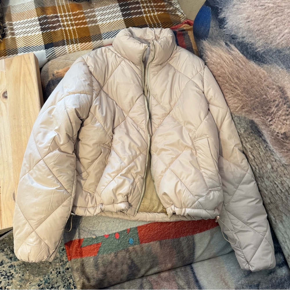 Women's Beige Quilted Jacket